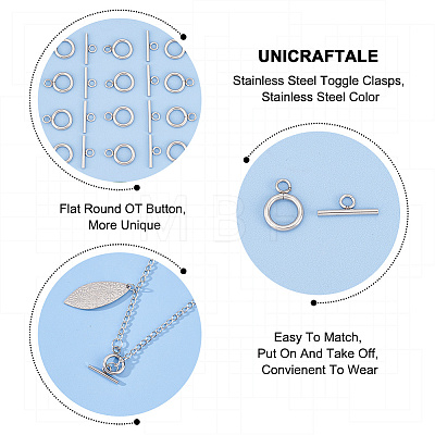 Unicraftale 304 Stainless Steel Toggle Clasps STAS-UN0002-23A-1