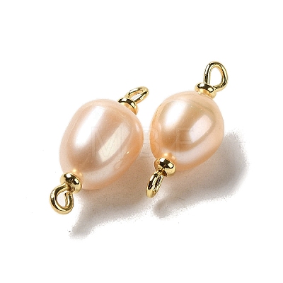 Natural Pearl Connector Charms FIND-C046-19B-G-1