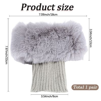 Acrylic Fiber Woolen Yarn Socks Leg Cover AJEW-WH20018-149C-1