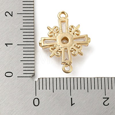 Brass Pave Clear Cubic Zirconia Connector Charms KK-G478-02F-KCG-1