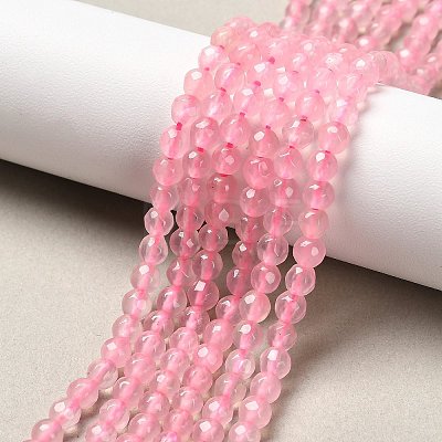 Dyed Natural White Jade Round Beads Strands G-E311-4mm-01-1