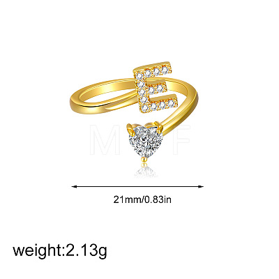 Brass Micro Pave Clear Cubic Zirconia Cuff Open Rings FS-WGF859A-05-1