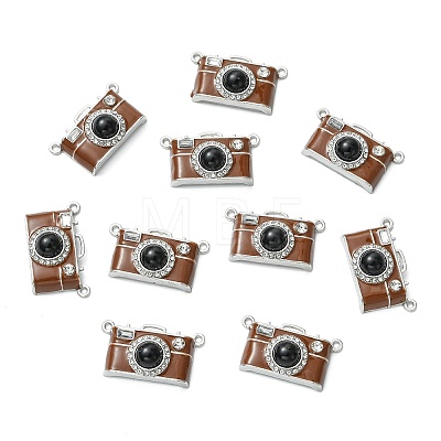 10Pcs Alloy Enamel with Crystal Rhinestone Pendants ENAM-CJ0007-59-1