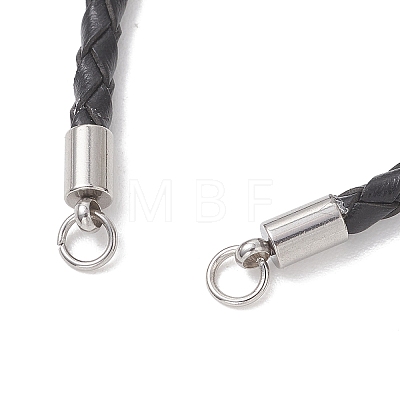 3MM Round Braided Leather Bracelet Making AJEW-JB01541-01-1