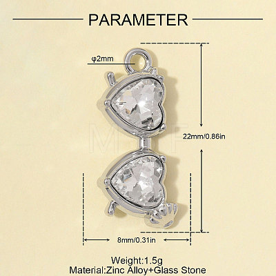 Zinc Alloy with Glass Pendants GL-OY001-09P-1