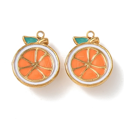 304 Stainless Steel Enamel Pendants STAS-K326-01E-G-1