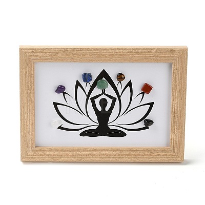 Yoga Gemstone Chakra Picture Frame Stand DJEW-F021-05K-1