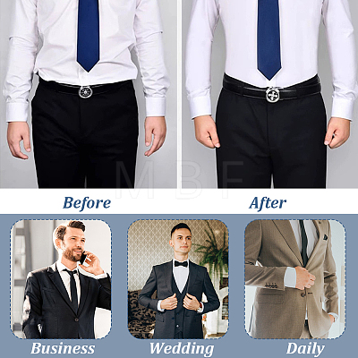 2Pairs 2 Styles Polyester & Rubber Shirt Stays for Men AJEW-GA0010-15-1