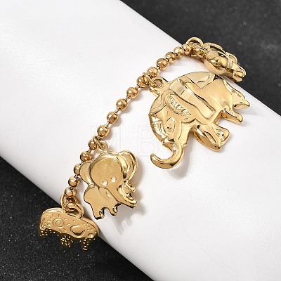 316L Surgical Stainless Steel Charm Bracelets BJEW-D454-02G-1