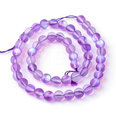 Synthetic Moonstone Beads Strands G-R375-12mm-A09-1