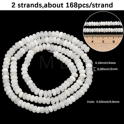 2 Strands Natural White Jade Beads Strands G-PA0001-24A-1