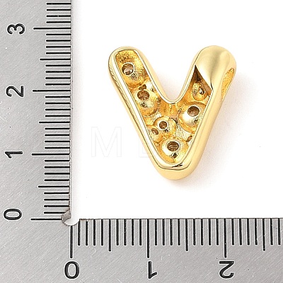 Brass Micro Pave Clear Cubic Zirconia Pendant KK-Z046-01G-V-1