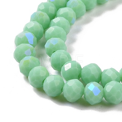 Electroplate Opaque Solid Color Glass Beads Strands EGLA-A044-P8mm-L14-1