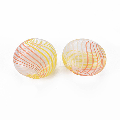 Transparent Handmade Blown Glass Globe Beads GLAA-T012-24-1