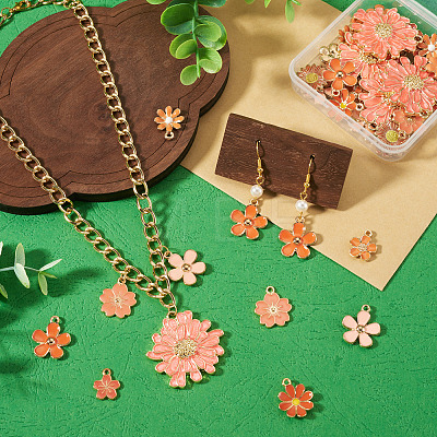 40Pcs 10 Styles Alloy Enamel Pendants ENAM-TA0004-09-1