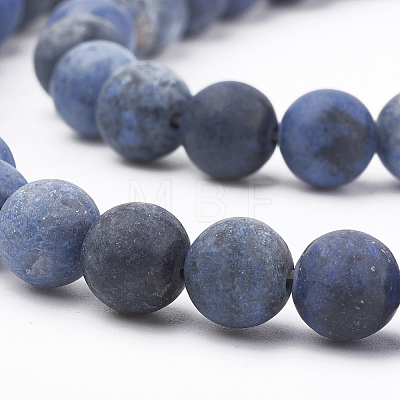 Natural Dumortierite Quartz Beads Strands G-T106-061-6MM-1