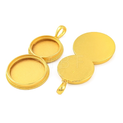 Brass Big Pendants with Flat Round Tray KK-G502-11G-1