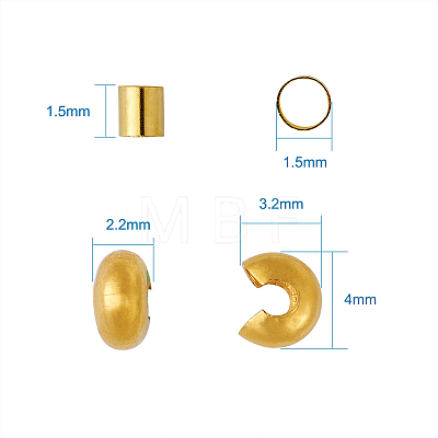Brass Crimp Beads Covers and Crimp Beads KK-TA0007-02-1