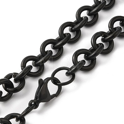 Ion Plating(IP) 304 Stainless Steel Rolo Chains Necklaces NJEW-F297-02B-1