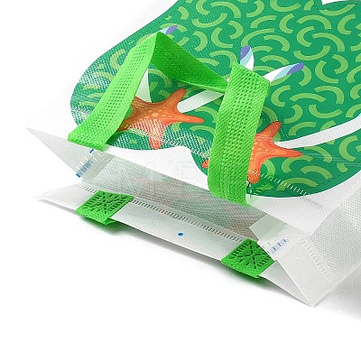Summer Beach Theme Printed Flip Flops Non-Woven Reusable Folding Gift Bags with Handle ABAG-F009-E12-1