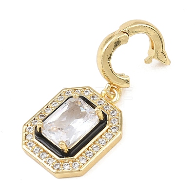 Brass Micro Pave Cubic Zirconia Pendants KK-K413-08G-1