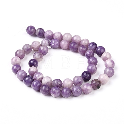 Natural Lepidolite/Purple Mica Stone Beads Strands G-K415-10mm-1