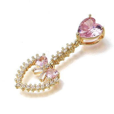 Valentine's Day Brass Micro Pave Colorful Cubic Zirconia Pendants KK-E802-09G-1