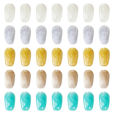 100Pcs 5 Colors Opaque Acrylic Beads OACR-TA0004-98-1