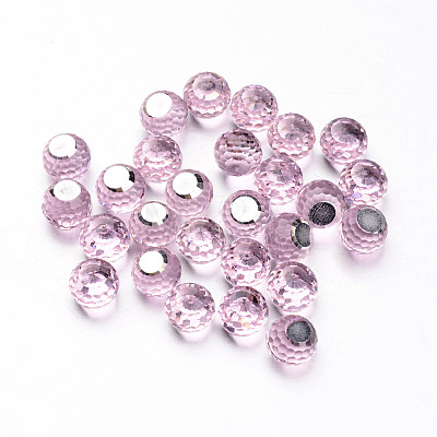 Faceted Round Ball Glass Cabochons X-GGLA-L008C-26-1