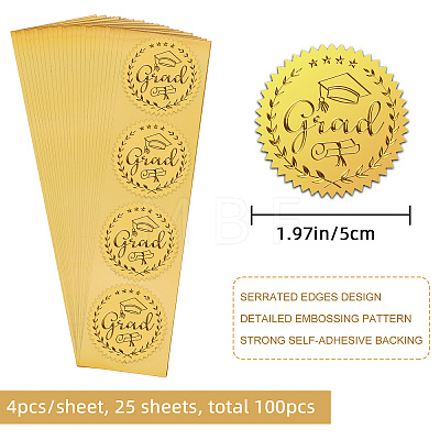 Self Adhesive Gold Foil Embossed Stickers DIY-WH0211-336-1