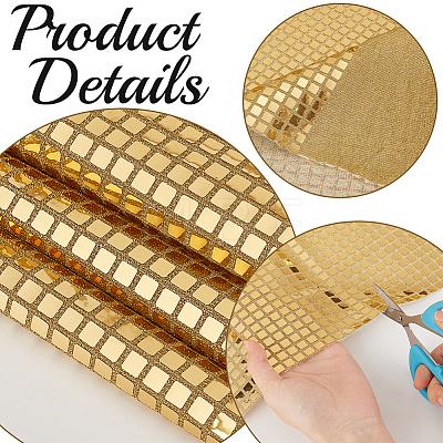 Polyester with Square Paillette Fabric AJEW-WH20070-286B-1