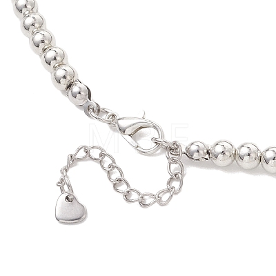 CCB Plastic Nuggets and Round Beaded Necklaces for Women NJEW-JN05754-1