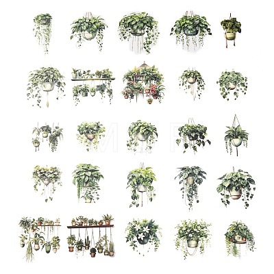 Potted Plant PET Stickers Set DIY-Z037-01F-1