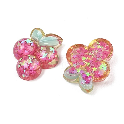 Fruit Theme Transparent Epoxy Resin Cabochons RESI-XCP0002-64B-1