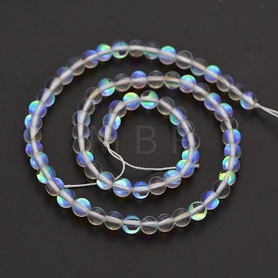 Round Synthetic Moonstone Beads Strands G-M210-6mm-11-1