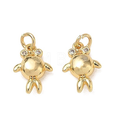High Polished Ocean Brass Micro Pave Clear Cubic Zirconia Pendants CU-CBAF3CF-02R-01-1