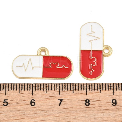Medical Theme Alloy Enamel Pendants AL-CBA2919-03G-08C-1