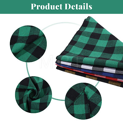 Globleland 6Pcs 6 Colors Tartan Pattern Polyester Dog Bandanas AJEW-GL0001-98-1