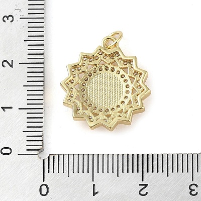 Brass Micro Pave Clear Cubic Zirconia Pendants KK-Q813-01G-1