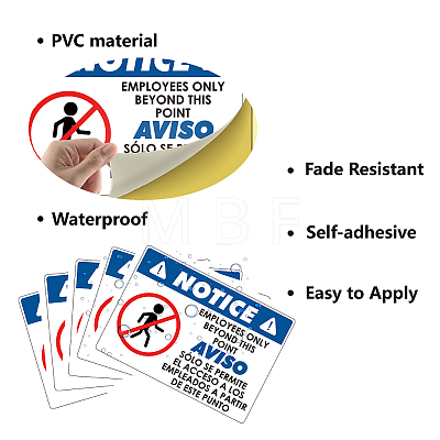 5Pcs Waterproof PVC Warning Sign Stickers DIY-WH0237-028-1