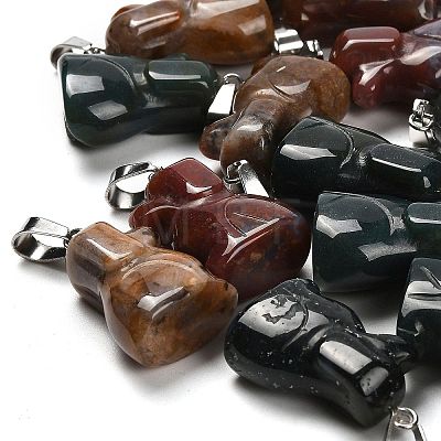 Natural Indian Agate Pendants G-B127-07P-07-1