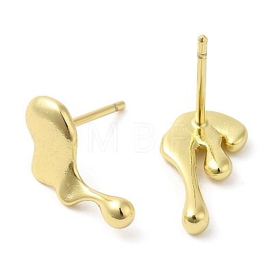 Rack Plating Brass Melting Twist Asymmetrical Earrings EJEW-D059-18G-1