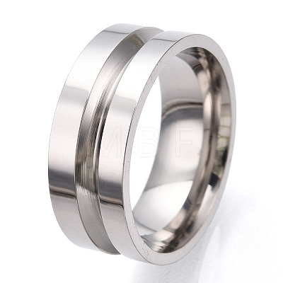 201 Stainless Steel Grooved Finger Ring Settings STAS-WH0039-12D-P-1