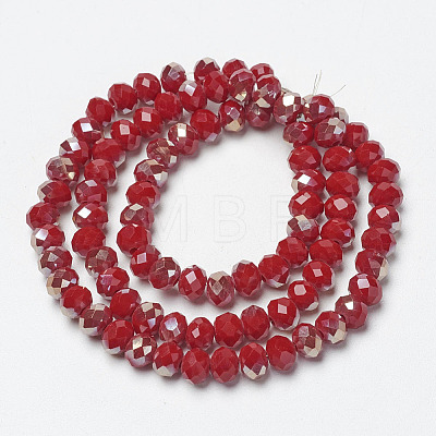 Electroplate Opaque Solid Color Glass Beads Strands EGLA-A034-P2mm-K02-1