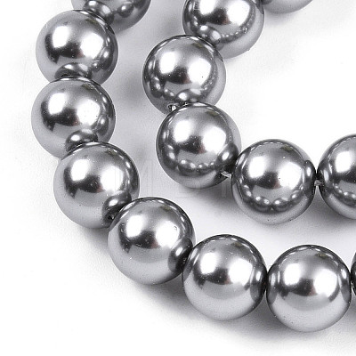 Baking Painted Pearlized Glass Pearl Bead Strands HY-N002-8mm-A01-1