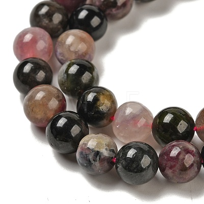 Natural Tourmaline Round Bead Strands G-F269-05-6mm-1