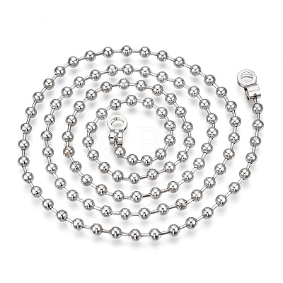Iron Round Ball Chains with Bead Tips MAK-N034-006B-P-1