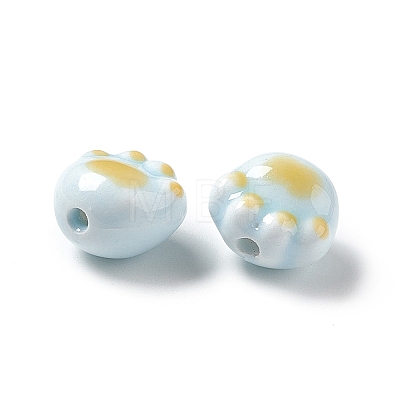 Handmade Printed Porcelain Beads PORC-F006-01C-1