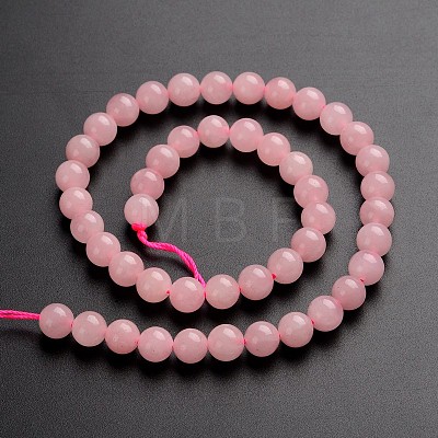 Round Natural Rose Quartz Gemstone Bead Strands G-J333-02-8mm-1