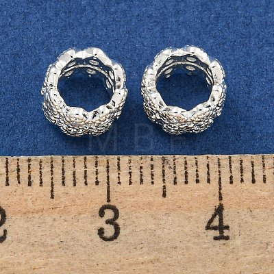 Rack Plating Brass Micro Pave Clear Cubic Zirconia European Beads KK-L215-321S-1